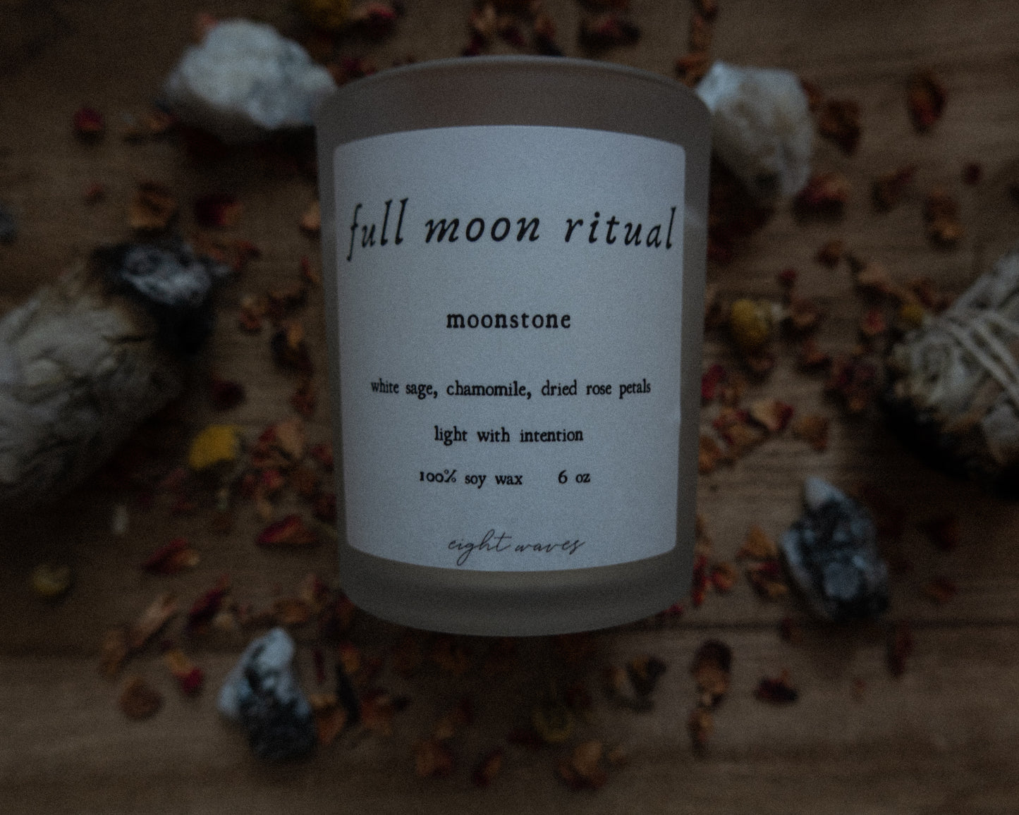 full moon ritual intention candle