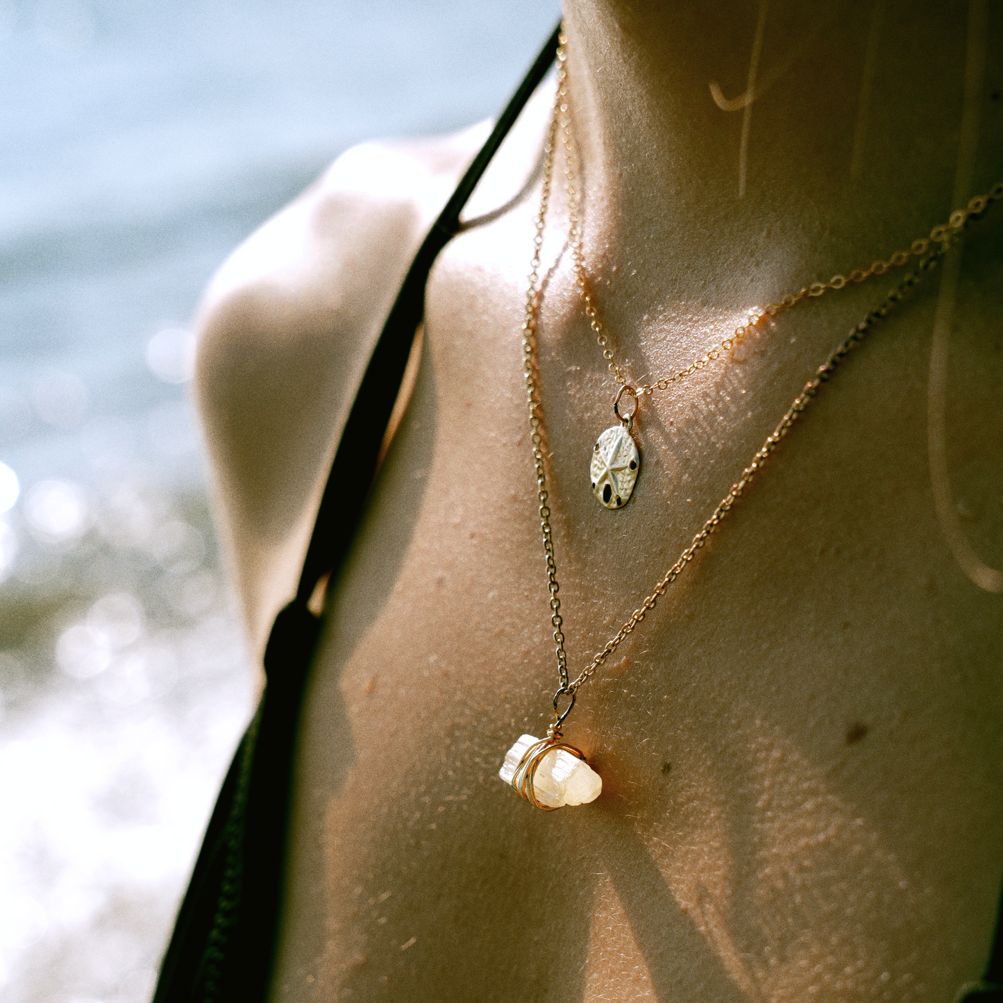 wrapped selenite necklace