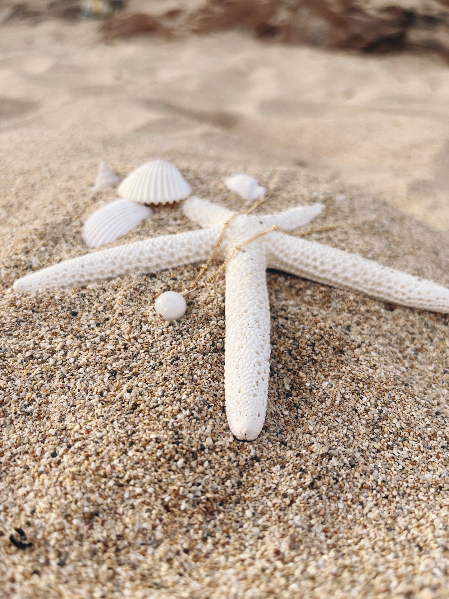 selenite bead necklace