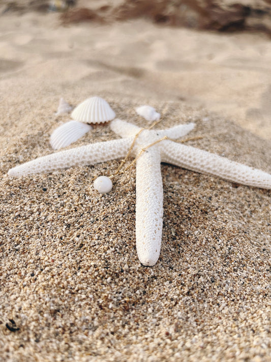 selenite bead necklace