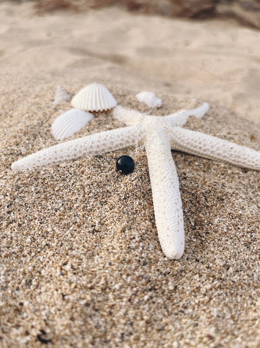 black tourmaline bead necklace
