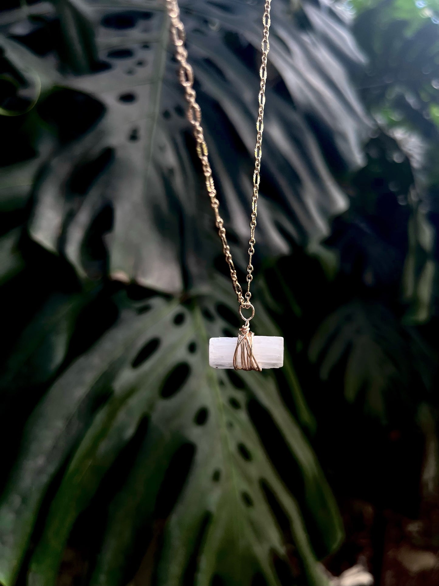 Wrapped Selenite Necklace