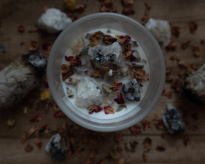 full moon ritual intention candle