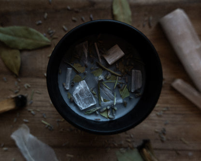 new moon ritual intention candle